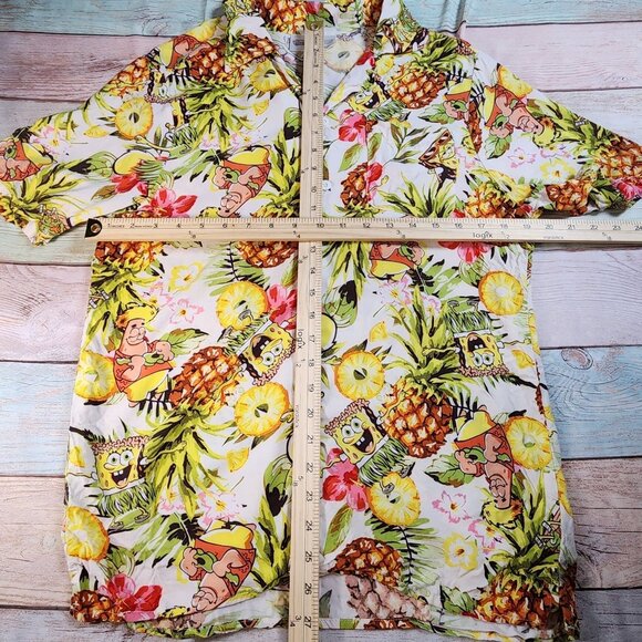 SpongeBob SquarePants Mens Hawaiian Shirt Tropical Pineapple Print Size M - Picture 5 of 10